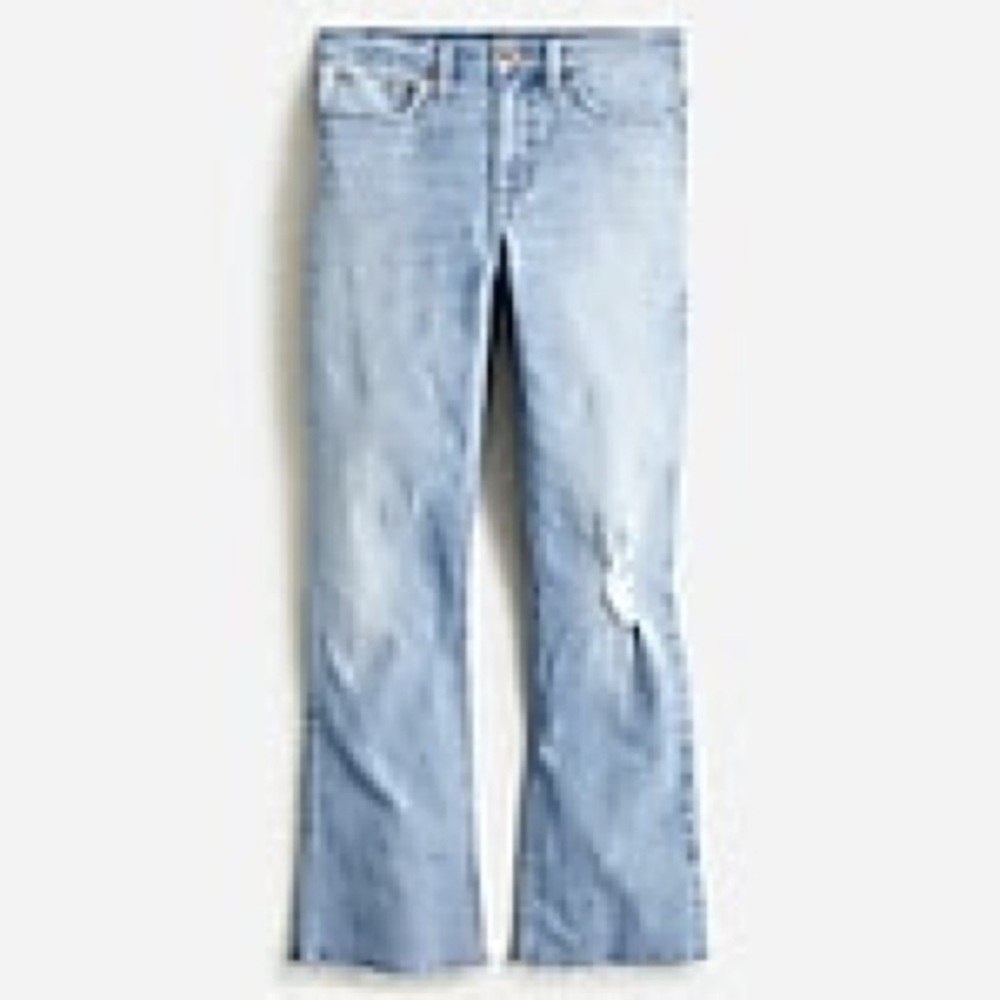 J.Crew 10” Demi Boot Crop Denim in 26 Petite in Windsurf Wash